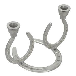 Decoración de mesa para sala de estar, candelabro de 2 brazos con forma de herradura, portavelas hecho a mano, artículos de regalo. - Product Image 2