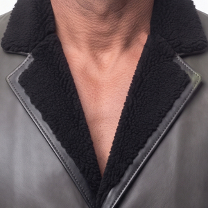Custom Logo Men Genuine <b>Leather</b> <b>Blazer</b> Men Button <b>Leather</b> Office Wear <b>Blazer</b> Mens Long Sleeve <b>Leather</b> <b>Blazer</b> Coat - Product Image 5