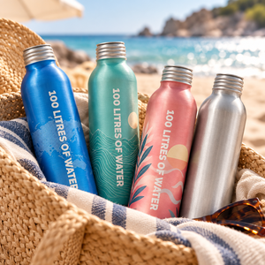 Bouteille en aluminium légère et réutilisable, impression de logo personnalisée, bouteille d'eau recyclable, bouteille de boisson en aluminium avec bouchon ROPP - Product Image 1