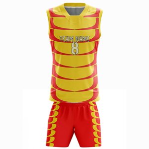 Conjunto de Uniforme de Baloncesto Sublimado Personalizado – Camiseta y Pantalones Cortos Amarillos y Rojos, Nombre y Número del Equipo Personalizados, Ropa Deportiva Transpirable - Product Image 2