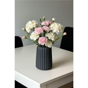 Florero Moderno de Metal Gris con Diseño de Burbujas, Florero de Hierro de Lujo para Mesa, Florero Decorativo de Estilo Nórdico, Maceta Redonda Texturizada para Decoración del Hogar - Product Image 4