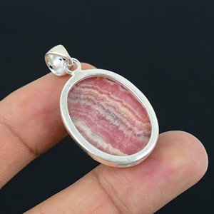 Women's Pendant Rhodochrosite Gemstone with Bezel Setting Designer 925 Sterling Silver Fine Jewelry Pendants <b>Gift</b> <b>for</b> <b>Her</b> - Product Image 3