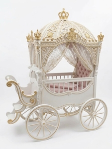 Lit de bébé en bois de mahogany sculpté, meubles de chambre d'enfant faits à la main en Indonésie AQ96 - Product Image 1