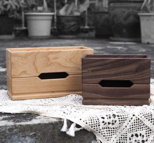 Boîte de rangement en bois universelle pour voiture classique, écologique, pour le bureau, organisateur de papier, porte-mouchoirs - Product Image 5