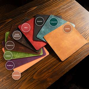 High Quality Genuine Leather Mouse Pad Stitched Edge Computer Mousepad Luxury Cowhide Leather <b>Desk</b> <b>Protector</b> LMP-0007 - Product Image 6