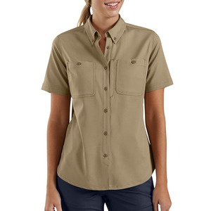 Camisetas de pesca de manga corta, elegantes, personalizadas con logotipo, de poliéster y spandex para entrenamiento femenino. - Product Image 1