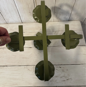 Support de bougies multi-têtes en fer forgé, finition verte, support métallique pour bougies coniques, idéal pour la décoration de mariages, événements et fêtes – Vente directe usine - Product Image 6
