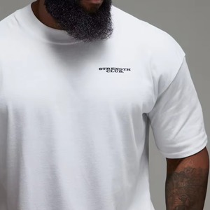 Camiseta Oversize de Algodón para Hombre con Hombros Caídos, Manga Corta, Estilo Casual, Gráfico Desgastado, Streetwear, Top Holgado - Product Image 4