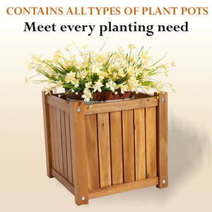Elegant Classic Europe <b>Wooden</b> <b>Planter</b> Stand Powder Coated Rustproof Sturdy Base for Indoor/Outdoor Plants Flowers Herbs Home - Product Image 3