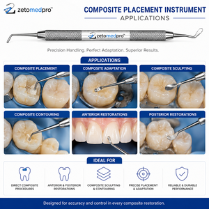 Premium Dental No. Instrument de placement et de sculpture composite en acier inoxydable, instrument de restauration OEM Zetomed Pro - Product Image 3