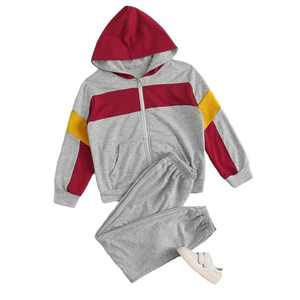 ชุดวอร์มเด็กแบบสวมใส่ประจำวัน เสื้อฮู้ดและกางเกงขายาว ชุดใส่สบาย - Product Image 1