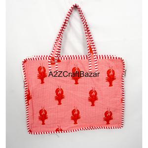 Handmade Classy Modern Laptop Bag 100% Cotton Hand Block <b>Print</b> Quilted Zipper Closure <b>Large</b> Breathable Lightweight - Product Image 1