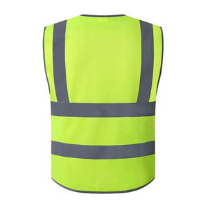 Gilet de sécurité réfléchissant haute visibilité avec fermeture éclair et bandes argentées pour hommes, gilet de haute qualité à prix avantageux - Product Image 2