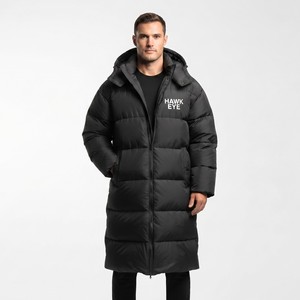 <b>Men</b> <b>Long</b> Puffer Jacket Hooded Custom Heavyweight Winter <b>Coat</b> Windproof Warm Outdoor Winter Wear - Product Image 4