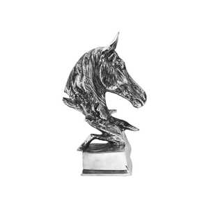 Jaffs Exports Silver Horse Head Aluminium Sculpture Handcrafted Modern Design Eco-Friendly Durable Tabletop <b>Ornament</b> Home Office - Product Image 5