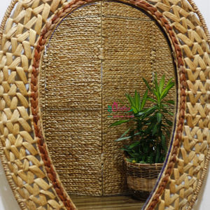 Artex Dong Thap Jacinto de agua Artesanía Cesta de almacenamiento hecha a mano con juego de espejo decorativo - Product Image 3