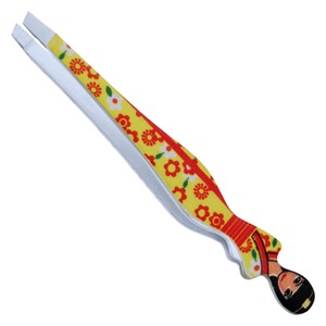 Pinzas para Cejas con Diseño Floral, Punta Puntiaguda, Mango de Plástico, Agarre Cómodo - Product Image 1