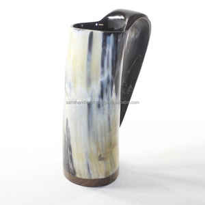Taza de cuerno vikingo con asa y correa Diseño clásico Color natural Marca superior - Product Image 6