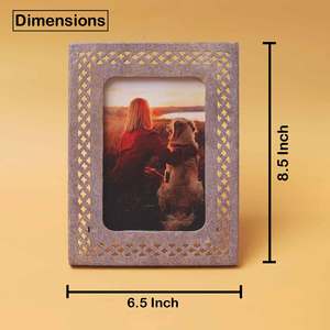 Elegant Brown & <b>Gold</b> Marble Photo <b>Frame</b> Luxury Natural Stone Picture <b>Frame</b> for Home Decor, Office & Gift Use - Product Image 4