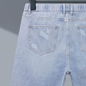 Shorts en jean pour hommes, design tendance, couleur bleue, prix de gros, logo personnalisé, shorts en jean pour hommes - Product Image 6