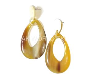 Dernière conception de boucle d'oreille en corne de boeuf de vache boucle d'oreille en corne de buffle bijoux naturels élégants personnaliser la taille conception de bijoux boucle d'oreille par FWE - Product Image 1