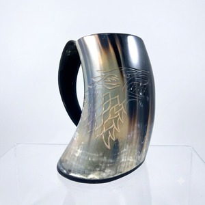 Chope à bière Viking en corne naturelle authentique, tasse à boire artisanale, chope médiévale pour cadeau de mariage, cadeau d'entreprise, fête, barware - Product Image 1