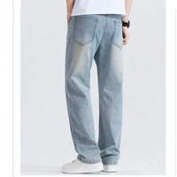 Jeans en denim droits surdimensionnés pour hommes, différents styles, brodés, respirants, en coton, personnalisés, prix abordable