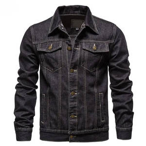 Veste en jean pour homme, tissu de haute qualité, coupe slim moderne, coton bleu, denim uni, hiver, grandes tailles. - Product Image 2