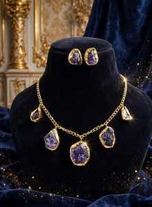 New Arrival Natural Stone Brass <b>Indian</b> Wedding Engagement Bridal <b>Jewellery</b> <b>Set</b> Daily Wear Party Anniversary Trendy <b>Jewellery</b> - Product Image 5