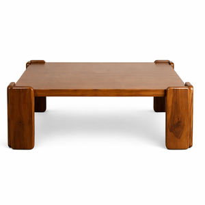 Mesa de Centro Cuadrada de Madera de Teca Sólida de Estilo Contemporáneo de Mediados de Siglo, Marca Niwara Bisoepo, Acabado Liso y Duradero de Alta Gama para Interiores de Apartamentos - Product Image 1