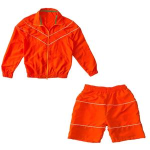 Ensemble de survêtement imprimé léger sur mesure, veste coupe-vent respirante en nylon à fermeture éclair et short froissé, ensemble 2 pièces streetwear pour la course - Product Image 5