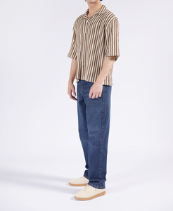 Chemises ODM pour hommes en satin 100 % coton, légères, décontractées, simples, rétro, à manches trois quarts, en promotion - Product Image 3