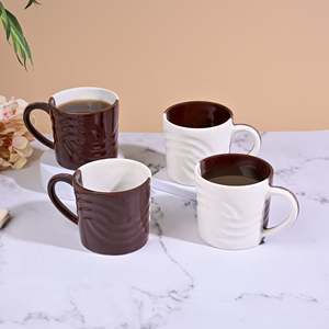 Set of 4 Brown Shoreline Drift <b>Ceramic</b> <b>Cups</b> - Product Image 4