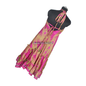 Nouvelle robe sari en soie vintage de style bohème indien moderne, imprimé traditionnel, pour femmes, tenue d'été, mode féminine - Product Image 4
