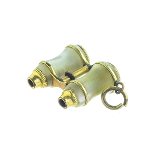 Telescopio binocular antiguo de latón grabado con elegante estuche de cuero marrón, disponible a precios de mayorista. - Product Image 6