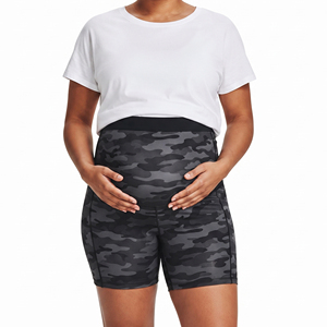 High Quality Compression Camo Maternity Shorts Women's 100% Polyester Pregnancy Nursing <b>Camouflage</b> Shorts Ladies - Product Image 1
