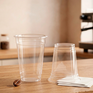 Wholesale 95mm Transparent PP/PET Single Wall Disposable <b>Cups</b> Lids 16 20 22oz <b>Plastic</b> <b>Cup</b> For Tea Coffee Juice Beverages - Product Image 3