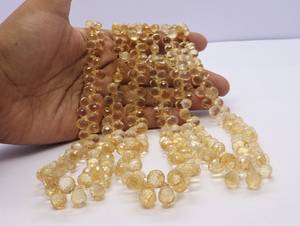 Cuentas de Citrino Natural AAA Facetadas en Forma de Lágrima 4x6-7x9 MM, Cuentas de Citrino en Forma de Gota de 20 Pulgadas, Cuentas de Citrino Facetadas en Forma de Lágrima al por Mayor - Product Image 1