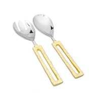 Ustensiles de service professionnels en métal pour salades, pâtes, nouilles, légumes mélangés et plats gastronomiques