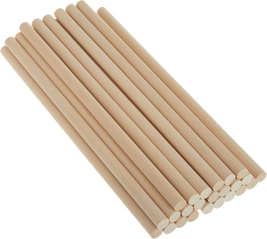 Solid Wood Round Polished Wooden Dowel Rods 1/2x12" Size DIY Crafts <b>Freestanding</b> Decorations Vietnam Origin - Product Image 2