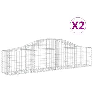 Ensemble de 2 paniers gabions extra larges en fer galvanisé argenté pour abris et rangements - Product Image 2