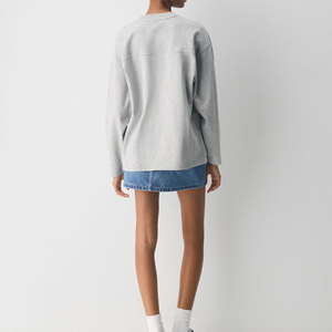 Custom Oversized Loose Knitted Logo Summer Long Sleeve Tops Spring Casual Workout Y2K Tee For Women High Performance Plus Size T - Product Image 2