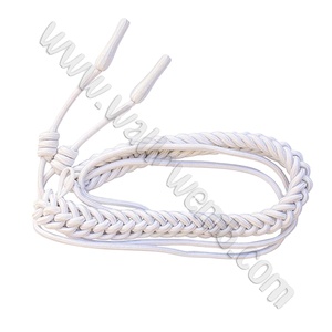 Aiguillettes de service personnalisées OEM en viscose blanche pour uniforme d'officier avec cordons dorés - Product Image 6