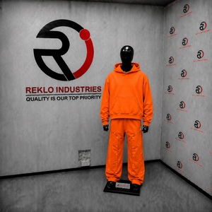 Conjunto Deportivo Unisex con Capucha Color Naranja, Pantalones y Sudadera Holgados de Algodón, Estilo Casual para Otoño, Ropa Urbana en Oferta - Product Image 3