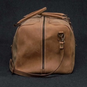 กระเป๋าหนังแท้ 48 ชั่วโมง สไตล์วินเทจ กระเป๋าเดินทางสุดสัปดาห์ สำหรับผู้ชายและผู้หญิง ความจุขนาดใหญ่ 36-55 ลิตร ซิปอเนกประสงค์ - Product Image 5