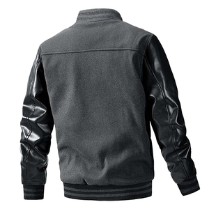 ผู้ผลิต OEM MOQ ต่ำ แจ็คเก็ตเบสบอลแบบ Letterman Varsity คุณภาพสูง ปักลาย แขนหนัง สำหรับผู้ชาย แบบกำหนดเองได้ - Product Image 6