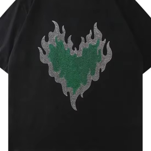 Camiseta de Alta Calidad con Pedrería Personalizada, 250 g/m², Algodón Orgánico, Corte Holgado, Estilo Urbano, Unisex, 100% Algodón - Product Image 3