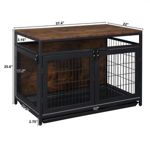 Gabbia per Cani Super Resistente da 37,4 Pollici con Tre Porte e Tre Serrature, Anti-Morso, per Cani Piccoli/Medi, Cucce e Mobili per Animali Domestici - Product Image 4