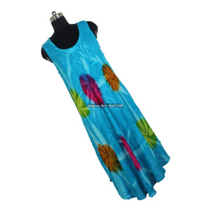 <b>Beach</b> Wear India Best Jaipur Tie Dye Printed Halter O Neck <b>Dress</b> Maxi Rayon <b>Dress</b> Attractive Tie Dye <b>Long</b> Open Maxi <b>Dress</b> Women - Product Image 4