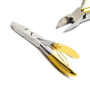 Heavy Duty Stainless Steel Sharp Thick <b>Toe</b> Nail Cutter Chiropody Podiatry Clipper with Gold Handle for Feet - Product Image 1